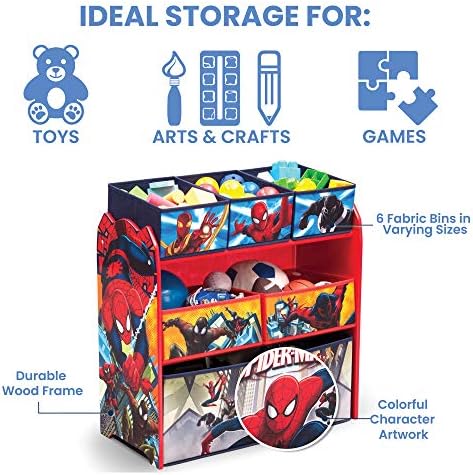 Delta Children Multi-Bin Toy Organizer, Marvel Spider Man - Image 3