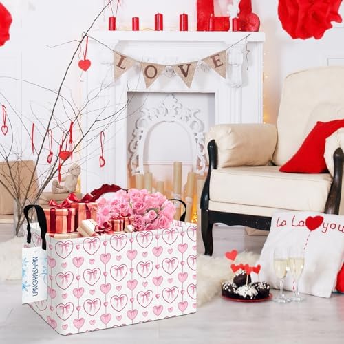 Rectangular Collapsible Pearl Heart Storage Basket Nursery Toy Organizer - Image 5