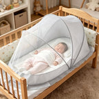 Easy Foldable Baby Mosquito Net Sheer Mesh Ruffled Edge Canopy - Image 2