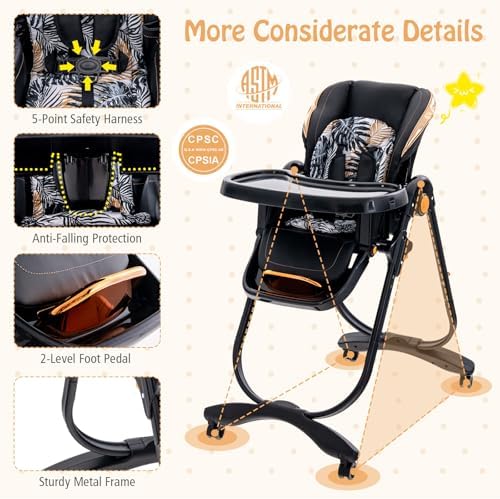 BABY JOY High Chair, Foldable Baby High Chair - Image 4