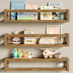 3Pack Nursery Book Shelves, Solid Wood Floatingshelf by Makestorageclosetolife
