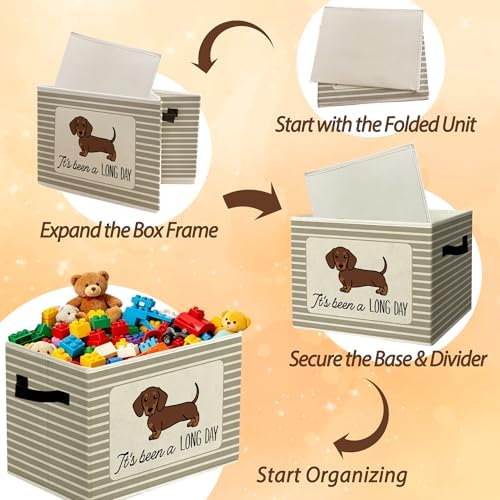 Rustic Dachshund Storage Bins Boxes - Image 6