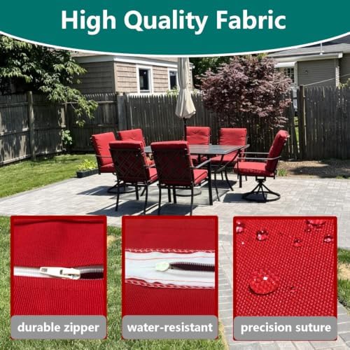 Outdoor High Back Dining Chair Cushions Cover 2-Pack - Image 4