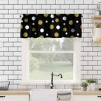 Polka Dot Window Valance, Small Gold Dots White Circles Modern Geometric - Image 4