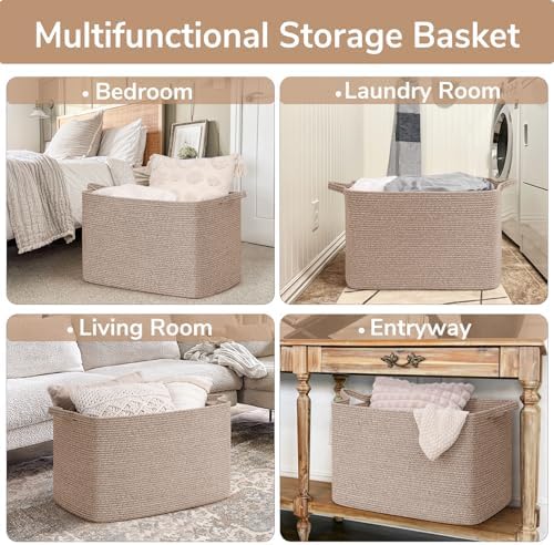 Goodpick 105L Extra Large Woven Rope Blanket Basket - Image 4