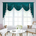 StangH Teal Waterfall Velvet Valance Curtains W79 inches, 1 Panel by StangH