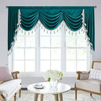 StangH Teal Waterfall Velvet Valance Curtains W79 inches, 1 Panel by StangH