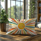 Boho Colorful Sunshine Rainbow Pillow Cover 20x12, Cute Sun Room Bedroom - Image 5