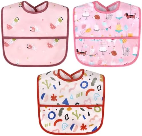 Accmor Waterproof Baby Bibs for Eating, Mess Proof Toddler Feeding Bibs for by Accmor