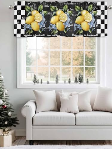 Vandarllin Summer Tropical Lemon Kitchen Curtains Valances - Image 4