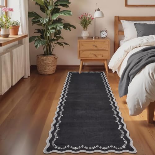 GarveeHome 2.5x8 Scalloped Washable Runner Rug Non Slip Hallway Kitchen Rug - Image 3