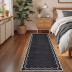 GarveeHome 2.5x8 Scalloped Washable Runner Rug Non Slip Hallway Kitchen Rug - Image 3