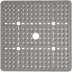 Large Square Shower Mat Tub Bath Mat Non Slip Clear Grey 27"x27" by NaolotureHome