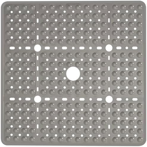 Large Square Shower Mat Tub Bath Mat Non Slip Clear Grey 27"x27" by NaolotureHome