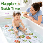Teddy Island Bath Mat for Tub Non Slip Kids Bathtub Mat 40x16 Baby Bath Mat - Image 4