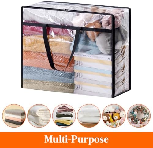 Lifewit 3 Pack Clear Clothes Storage Bags, 110L Plastic Blanket Storage Bag - Image 5