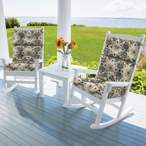 DYTXIII Outdoor High Back Chair Cushions Set of 2, Water Repellent Tufted - Image 2
