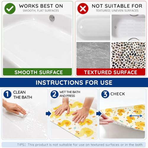 Kids Bathtub Mat Non Slip, 40 x 16 Inch Tub Mat - Image 7
