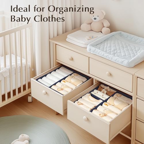 DIMJ Drawer Organizers Clothes, Fabric Closet Organizers and Storage, Shallow - Image 4