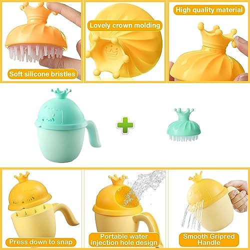 Baby Shower Cap Shield, Baby bath set shower cap/water cup/massage brush - Image 4
