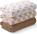 Muslin Swaddle Blankets for Newborn, 3 Pack Breathable Soft Receiving Blanket by LYRICHOMBABY