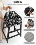 Mamatepe Baby High Chair Cover, Restaurant Seat Liner | Black - Image 4