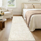 2x8 Hallway Runner Rug: Washable Vintage Floral Entryway Rugs Low Pile Non-Slip - Image 4