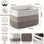 4 Pack Storage Baskets for Organizing, and Clothes, Cotton Rope Basket for - Image 2