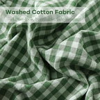 2 Pack Christmas Green White Plaid Ruffle Gingham King Size Pillow Shams - Image 5