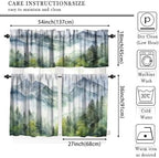 Forest Valance Curtain for Kitchen, Watercolor Style Nature Woodland Green - Image 5