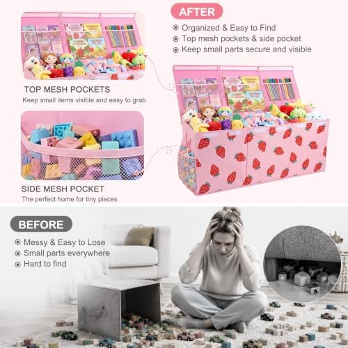 Toy Box with Adjustable Divider Large Toy Chest Storage - Image 3