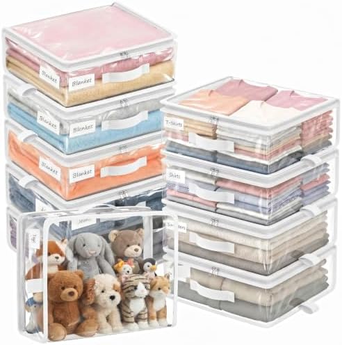 10 Pack Clear Storage Bags by Eunhdet