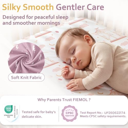 Baby Bedside Bassinet Sheets Fitted, 33”x20” Compatible - Image 5