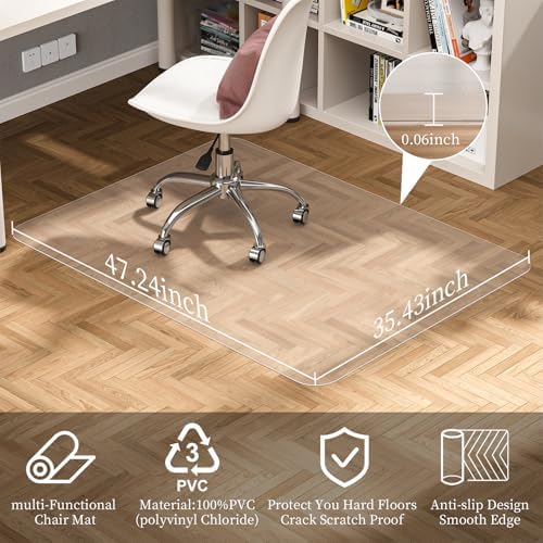Tonaus Office Chair Mat for Hardwood Floor 48"×36" Desk Chair Mat - Image 2