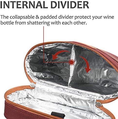 Tirrinia 2 Bottle Insulated Wine Tote Carrier Bag - Image 3