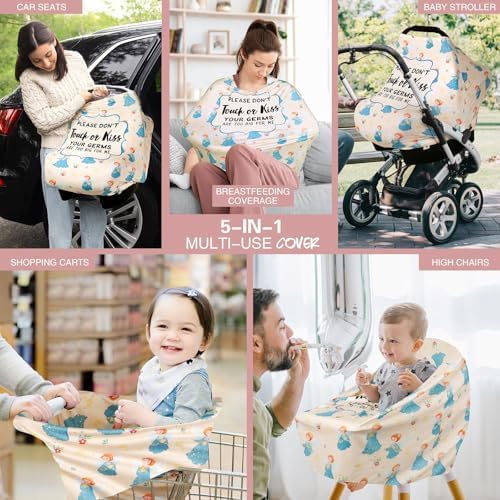 Metplus Baby Car Seat Cover, No Touch Sign Carseat Canopy & Nursing Covers - Image 5