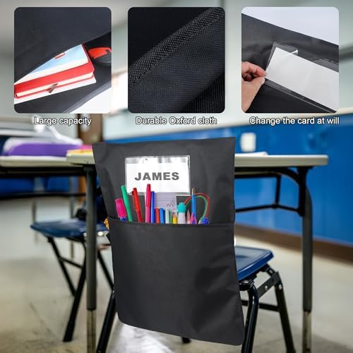 24 PCS Chair Pockets forClassrooms, 19.5"x16.5" Seat Sacks - Image 3