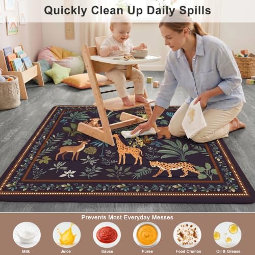 Splat Mat for Under High Chair Waterproof Non Slip Floor Mat for Baby - Image 4
