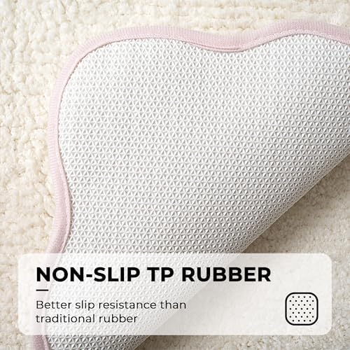 GRANNY SAYS Waved Pink Bathroom Rugs, Non-Slip Bath Mats - Image 7