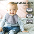 POIKSHARK 6-Pack Muslin Baby Bibs - Image 3