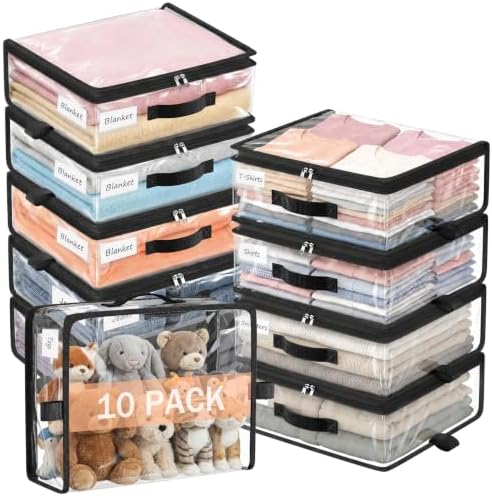 10 Pack Clear Storage Bags by Eunhdet