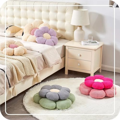 Kcvvcr Flower Throw Pillow, Soft Light Pink 14.9" Shaped Floor Pillow - Image 6