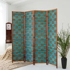 4 Panel Bamboo Room Divider, 5.6 ft Tall Double-Sided Folding Privacy Screen by PawlaBay