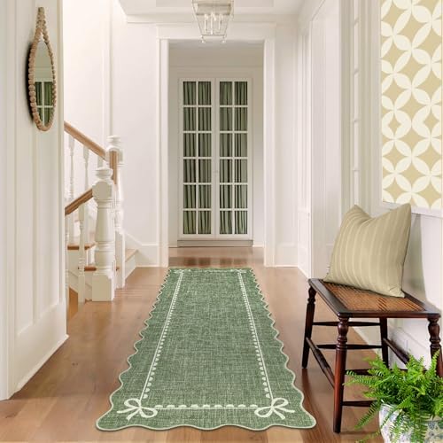 GarveeHome Scalloped Hallway Runner Rug 2.5x8 Non Slip Bedroom Rugs - Image 3