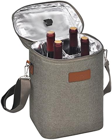 Tirrinia 4 Bottle Wine Tote Carrier by Tirrinia