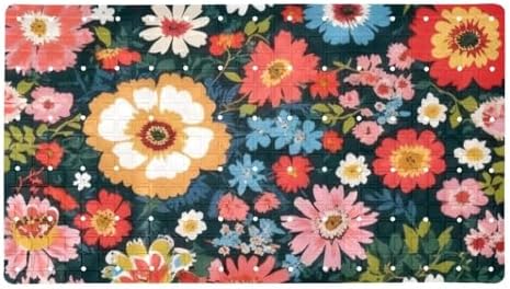 Shower Mat Non Slip 26.8 x 15.1 Inches, Colorful Flower Bathtub Mat Shower by Anna+Cowper