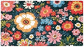 Shower Mat Non Slip 26.8 x 15.1 Inches, Colorful Flower Bathtub Mat Shower by Anna+Cowper