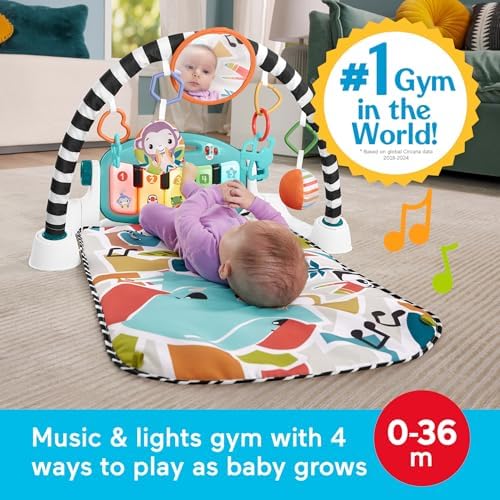 Fisher-Price Baby Playmat Glow and Grow Kick & Play Piano Gym - Image 2
