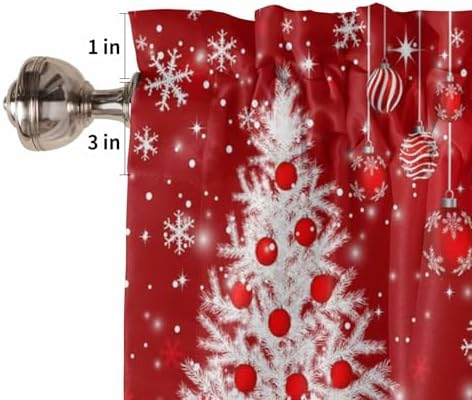 Red Christmas Kitchen Curtains and Valances Set - Image 7