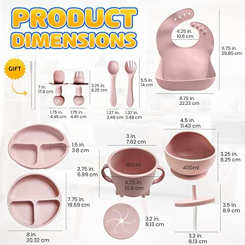 HippoBaby Baby Led Weaning Supplies |10 Piece Silicone Baby Feeding Set - Image 2